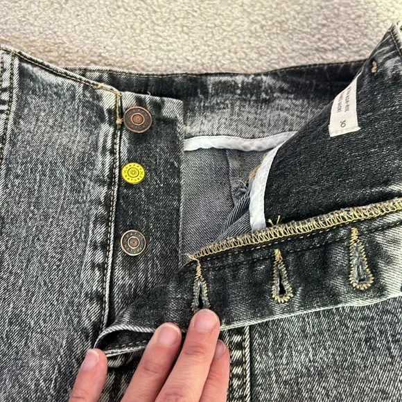 Happy Nature Black Stone Washed High Rise Denim Shorts - Picture 3 of 6